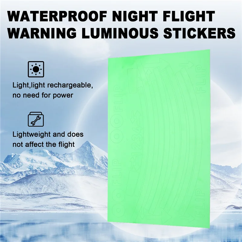 A003 pegatinas luminosas coloridas para DJI Flip pegatinas luminosas de advertencia de vuelo nocturno impermeables pegatina de cambio de Color para Dron