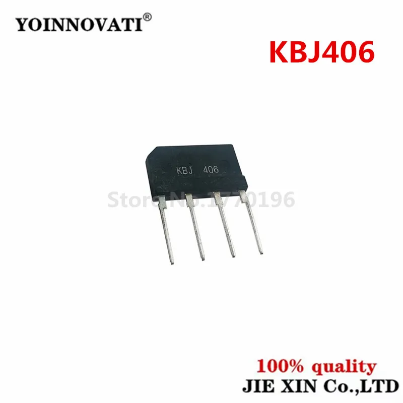 5PCS KBJ406 KBJ406G 4A 600V ZIP Diode Bridge Rectifier New DIYGBA