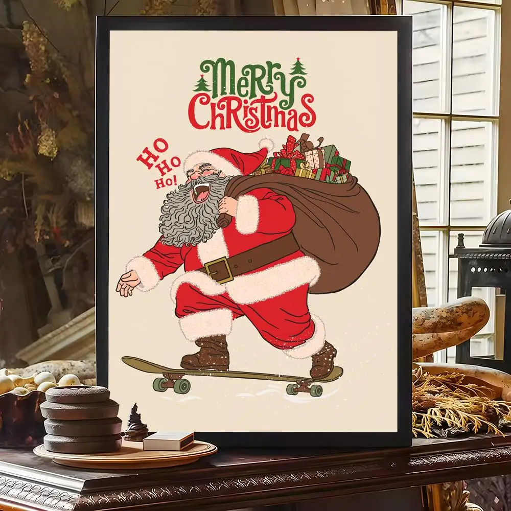 عيد ميلاد سعيد ملصق ريترو مقاوم للماء جدار الفن لغرفة المعيشة المدخل عطلة ديكور المنزل أفضل هدية #4