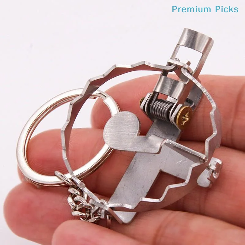Mini Mouse Traps Keychain Stainless Steel Mini Clip Keychain Jewelry Gift for Kids Adults Fun Bag Decoration Collectible Toy