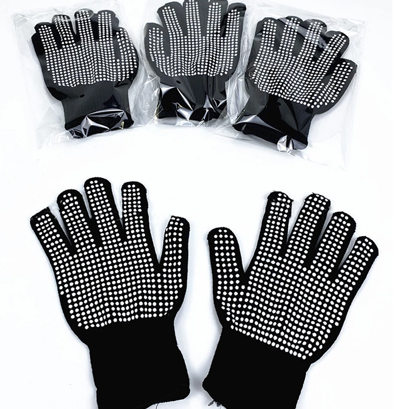 Double-sided Hair Straightener Perm Curling Hairdressing Heat Resistant Finger Glove Hair Salon Tools Thermal Styling Gloves