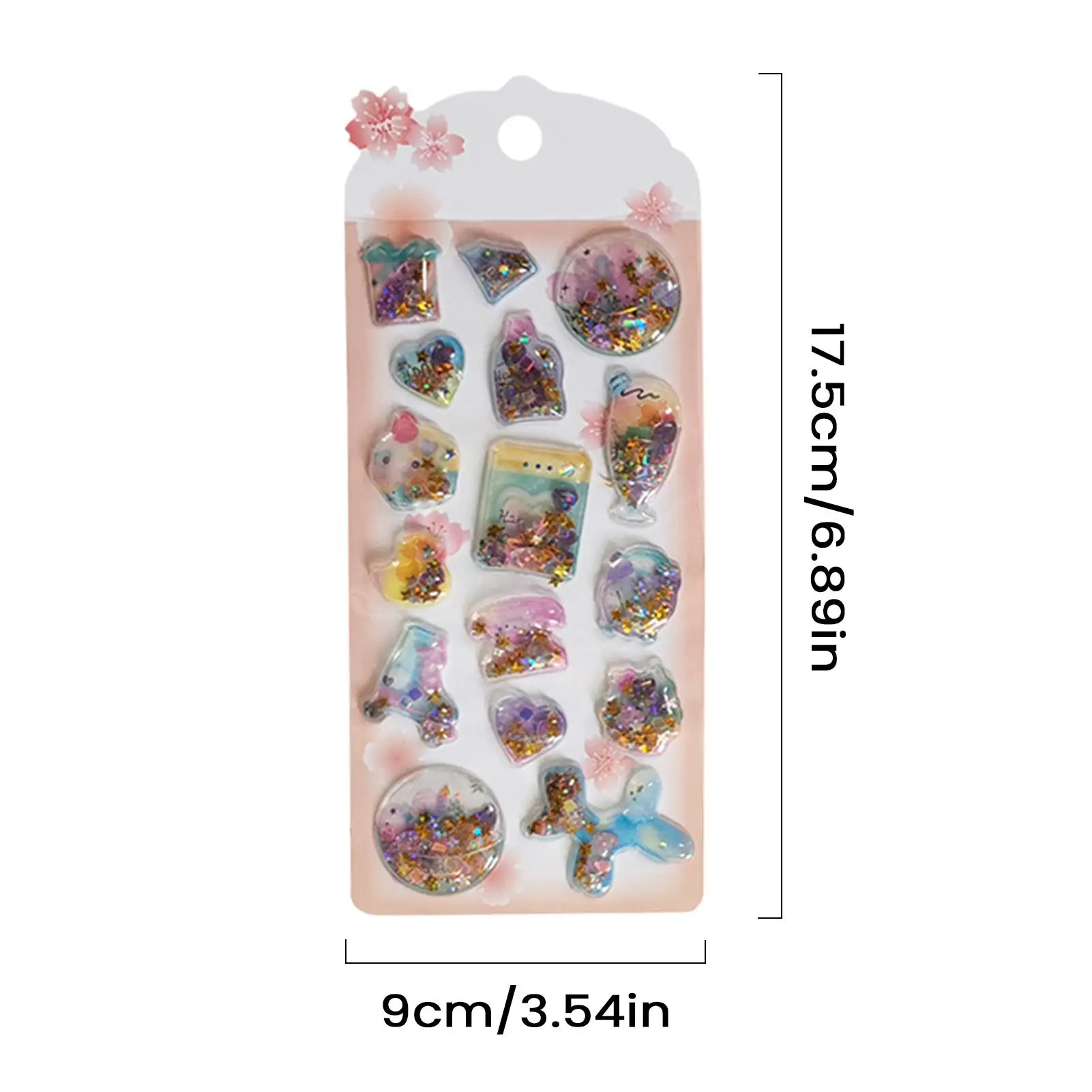 Adesivi divertenti Decalcomanie adesive per cartoni animati con paillettes e adesivi glitter Adesivi per soffio di cartoni animati 3D per album portatili Telefono