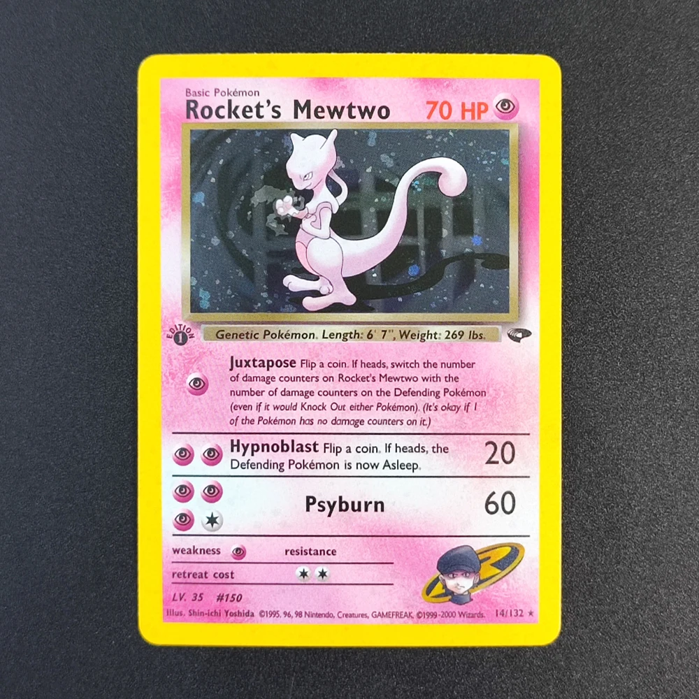 Pokemon Gym Challenge 1a edición tarjetas de colección en inglés Mewtwo Venusaur Gyarados tarjetas de juego clásicas hechas a sí mismas