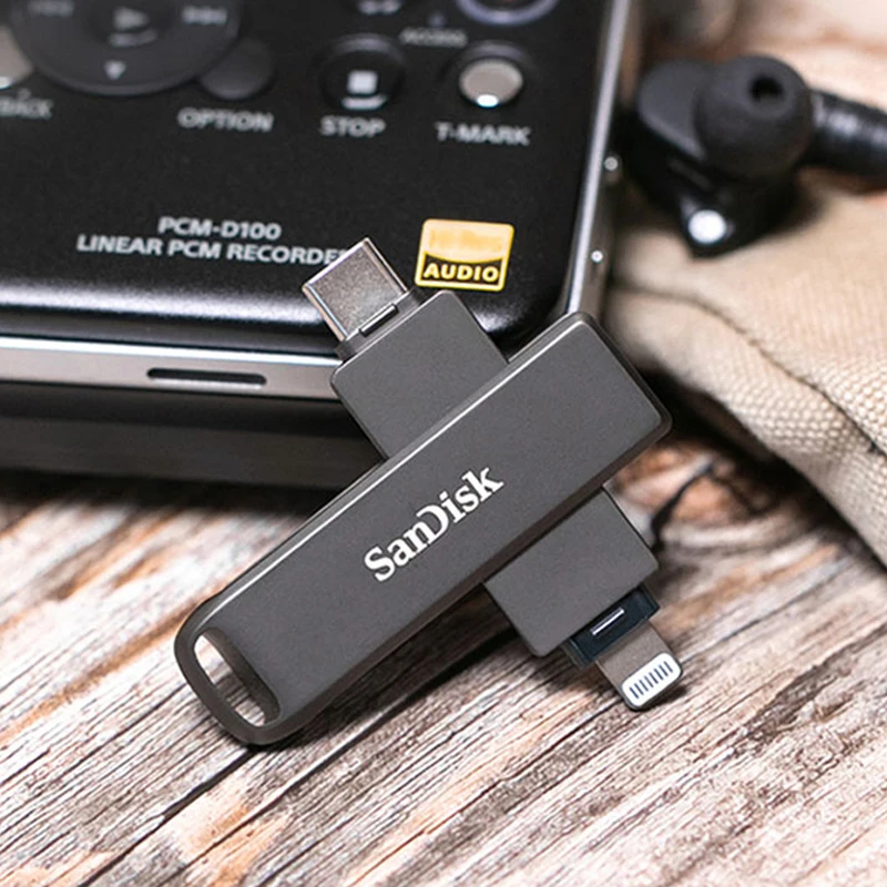 Imagem -02 - Sandisk-ixpand Otg Usb Flash Drive Pen Drive Lightning Usb 3.0 Stick Mfi para Iphone e Ipad 256gb 128gb 64gb