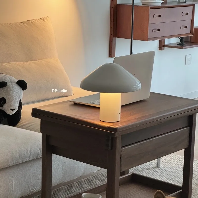 Mushroom lamp Nordic bedroom bedside atmosphere table lamp Danish designer living room handheld rechargeable night light
