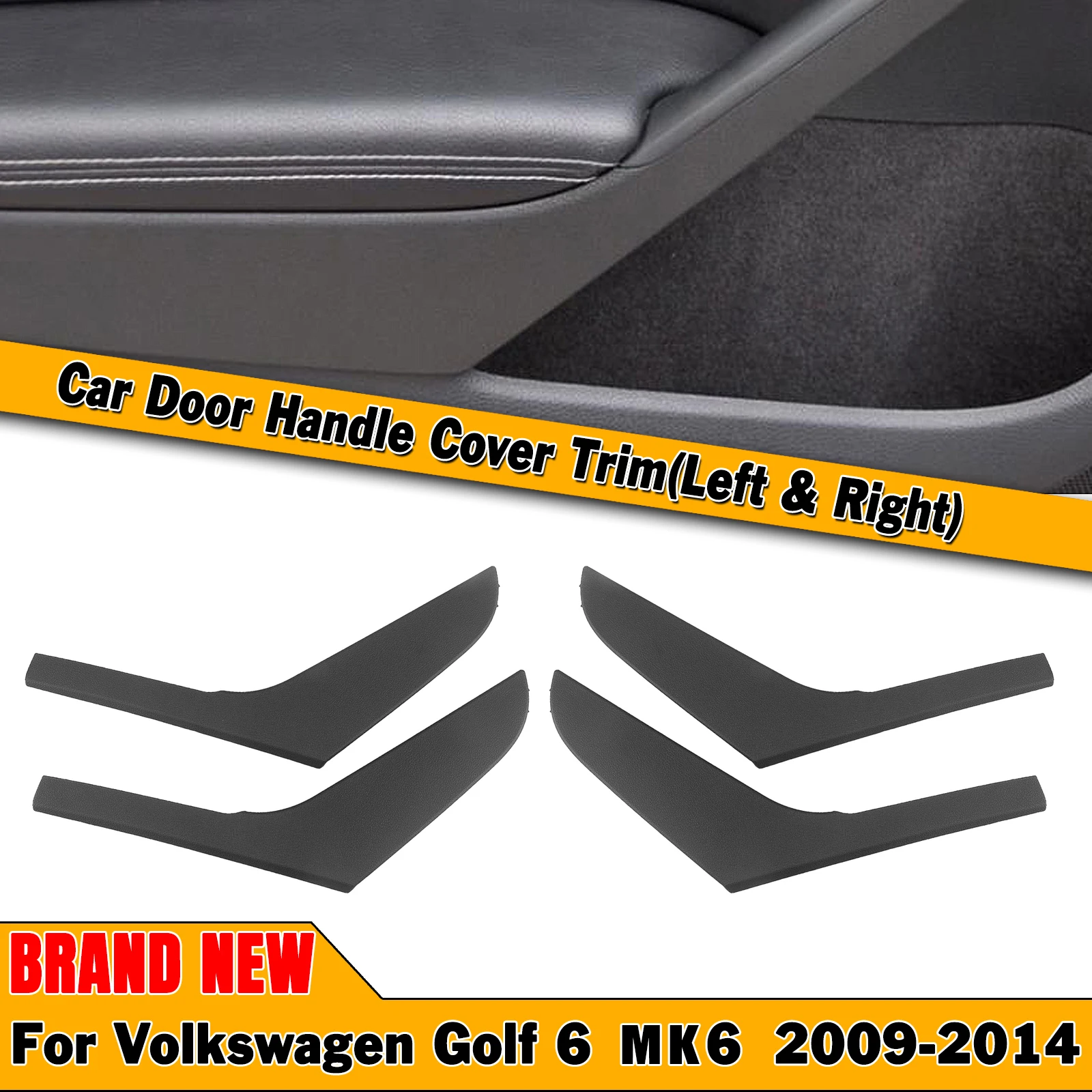 

4pcs Car Interior Inner Door Handle Cover For Volkswagen VW Golf 6 MK6 2009-2014 4 Door Carbon Fiber Look/ Black/Chrome Silver