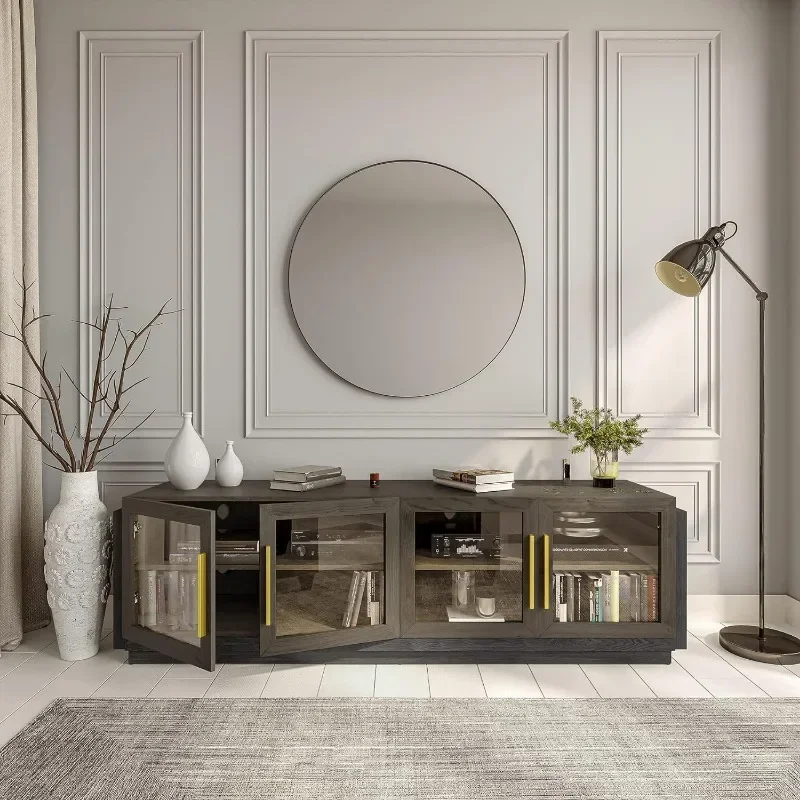 

# Для 70-дюймовой подставки под телевизор для телевизоров с диагональю до 75 дюймов. Современный ТВ-шкаф и развлекательный центр с полками, деревянное хранилище для гостиной или