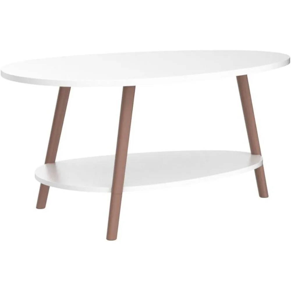 보관 및 디스플레이 2단 소파 테이블, 작은 현대식 가구 거실 및 홈 오피스-흰색, 카페 테이블