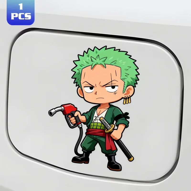 

Мультфильм Ророноа Зоро Обезьяна Д. Луффи Q Версия Аниме Фигурка Diy Автомобильные наклейки Модная автомобильная масляная крышка Устойчивая к царапинам наклейка