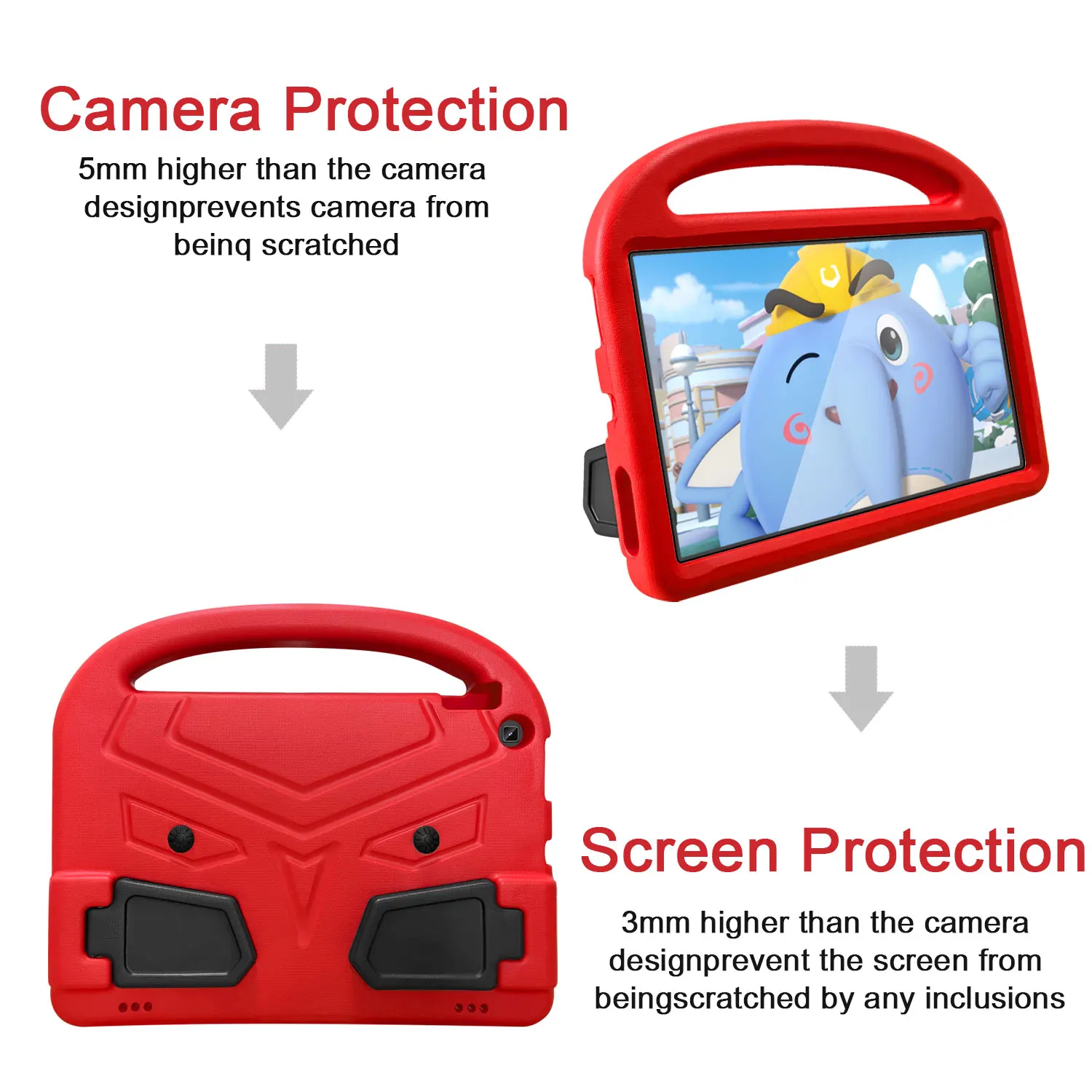 Kids Safety EVA Case for Amazon Fire HD10 10.1 inch 2017 2019 2020 10th 9th 7th Cute Cartoon Sparrows Stand Tablet Cover view 5
