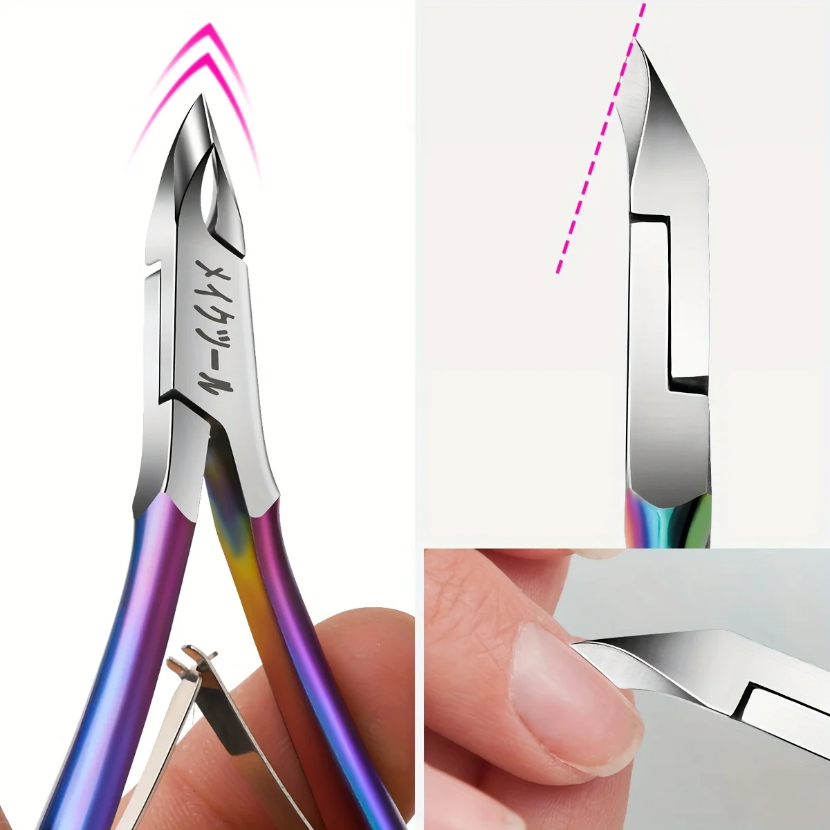 Premium Regenbogen-Nagelhautschere – Nagelpflegeschere aus Edelstahl, Maniküre und Pediküre, ergonomisches Design, Entfernung abgestorbener Haut