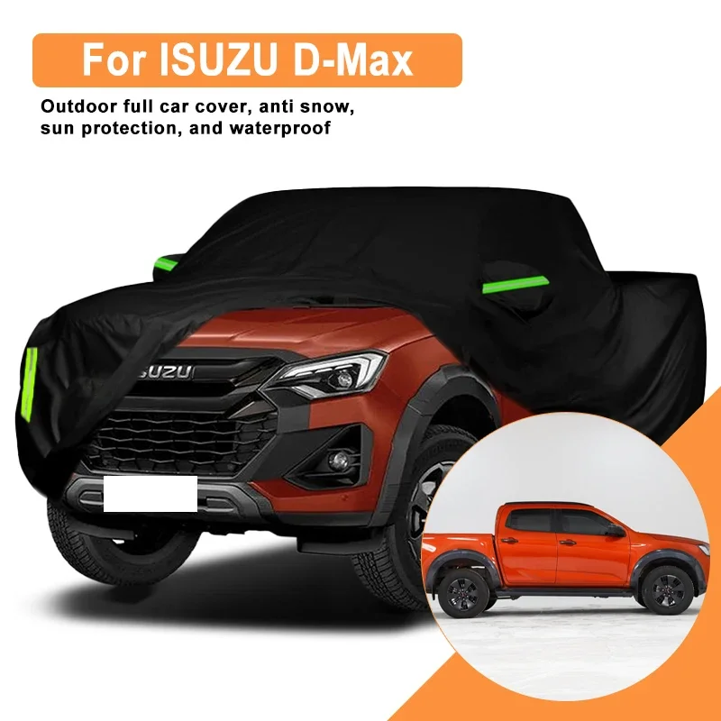 

Full Car Cover for ISUZU D-Max Outdoor Windproof Waterproof Dust Resistant Sun UV Protection with Reflective Strip