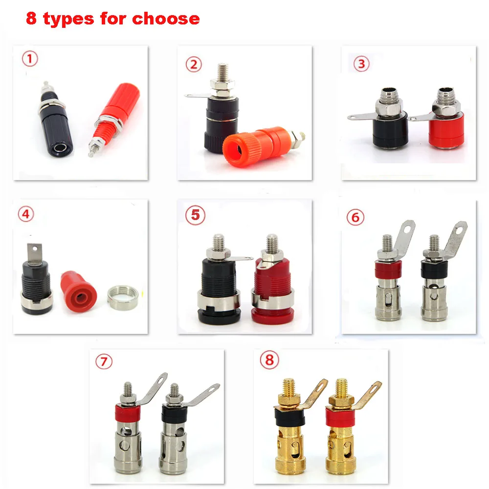 Speaker DIY Terminal Connector Gold-plated Binding Post Speaker Binding Posts Audio Terminal 4mm Banana Plug Sockets