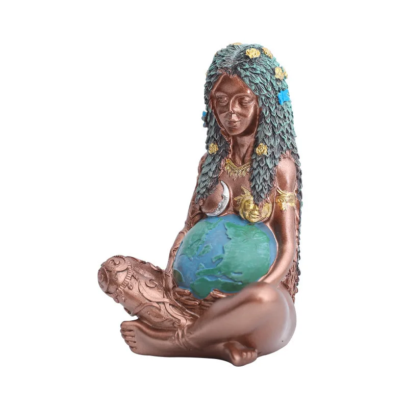 Mother Earth Statue Resin Artifact Decoration Mother Earth Art Goddess Statue Decoration Desktop Ornament Room Decor Gifts