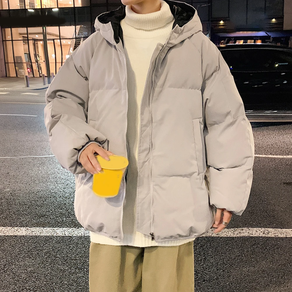 سترة رجالية مبطنة مقاومة للرياح مع غطاء رأس قصير الطول فضفاض مناسب للأنشطة الخارجية ملابس يومية غير رسمية في الربيع والخريف #2