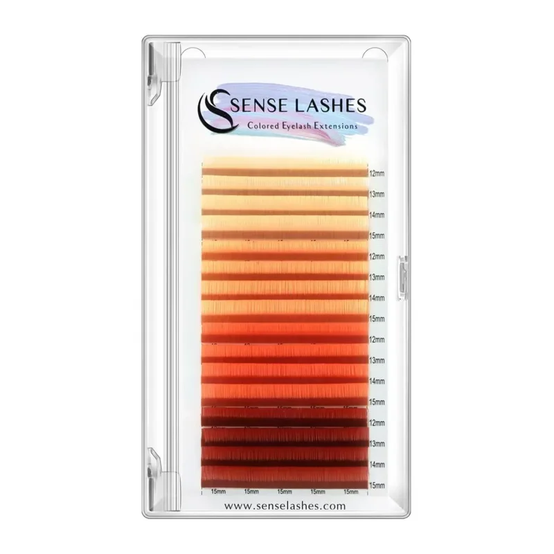 SENSE LASHES Art Series 16 Rows Colored Lash Extensions Mix Color Colorful Individual Lashes Classic Ombre Eyelash Extensions