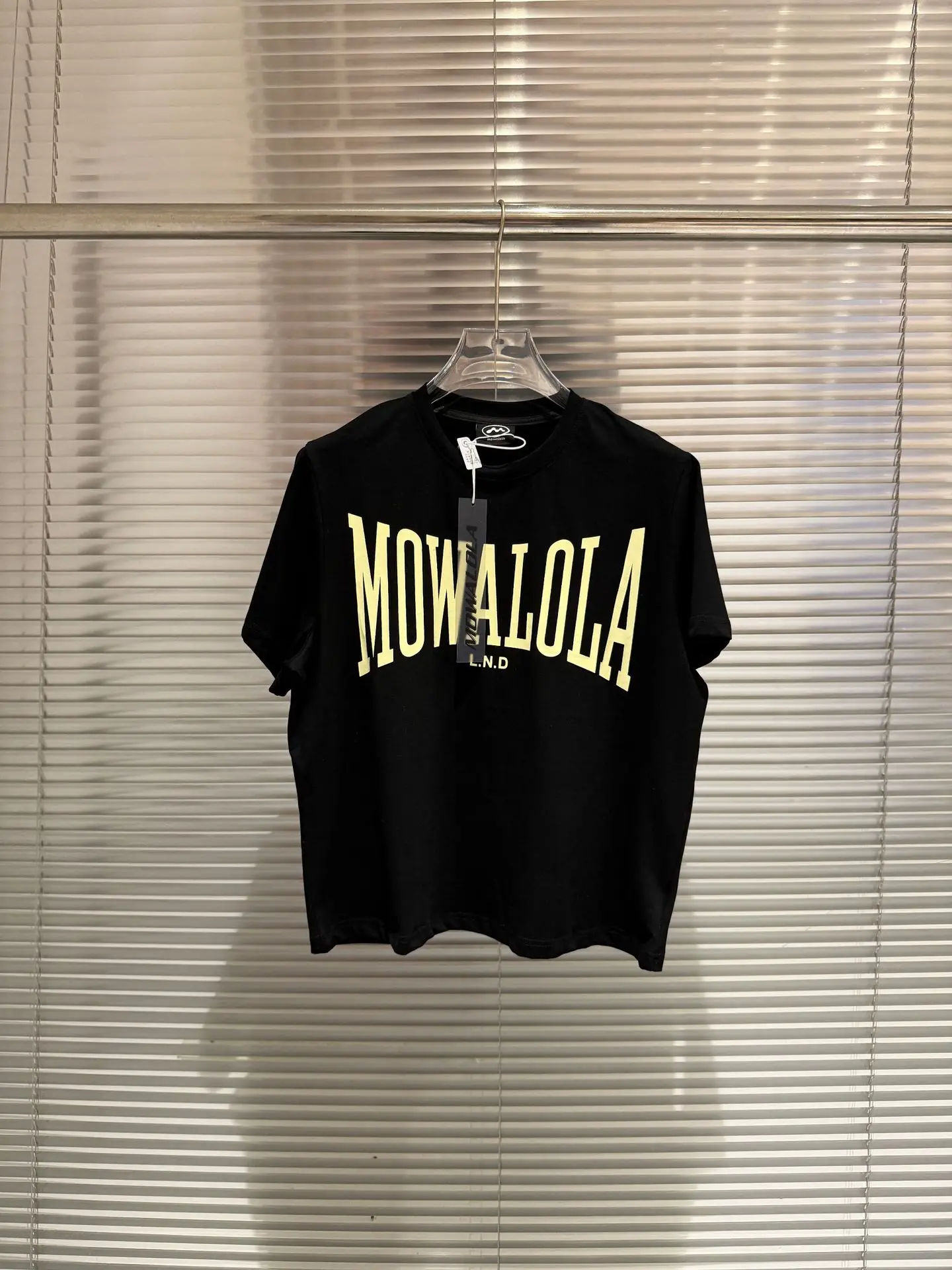 Mowalola 2026 Black Opium Style Short Wide Boxy Fit Large Print Cool and Smooth Lightweight Short-Sleeved T-Shirt