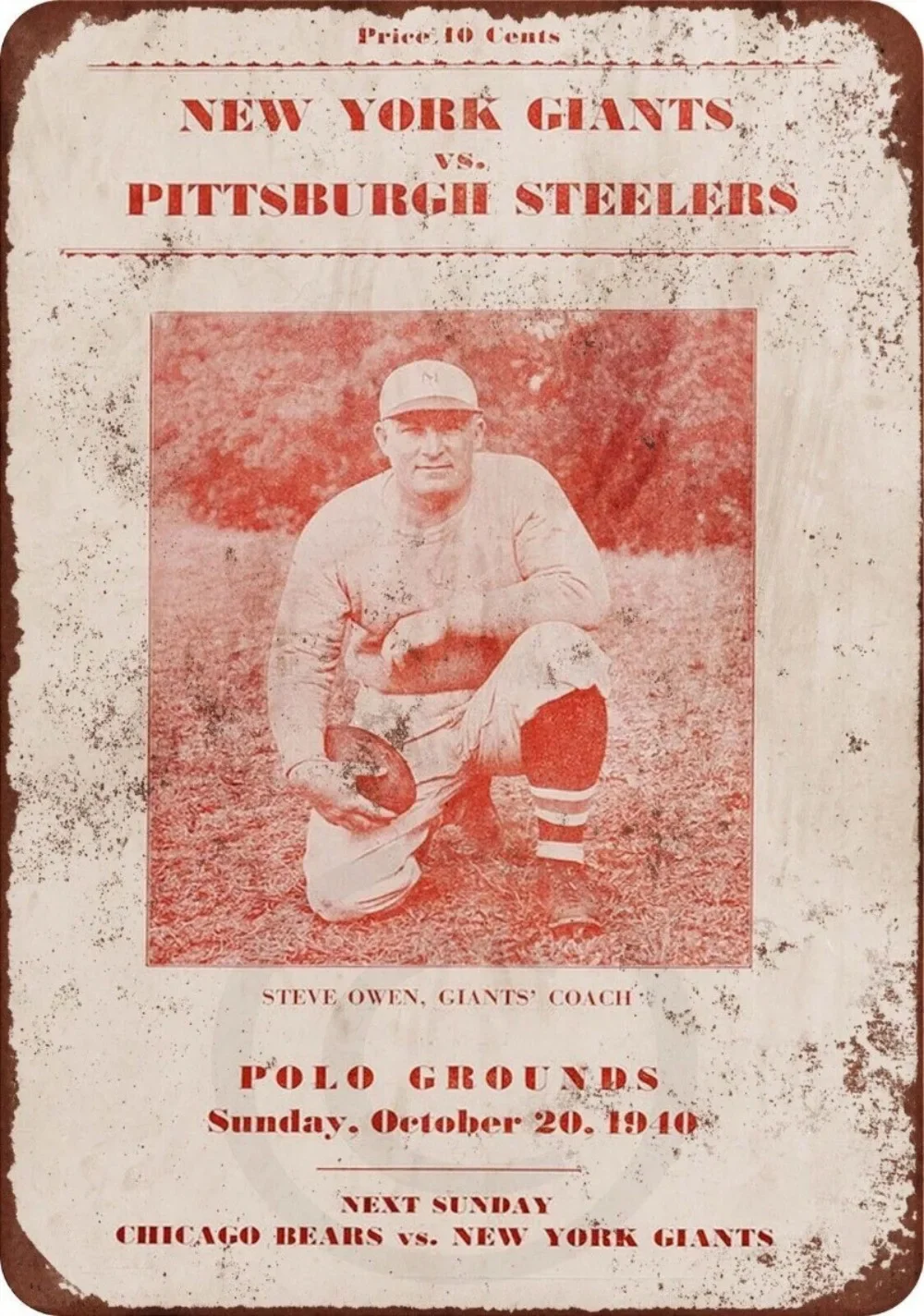 علامة نيويورك جاينتس ضد بيتسبرغ ستيلرز الكلاسيكية لعام 1940 #1