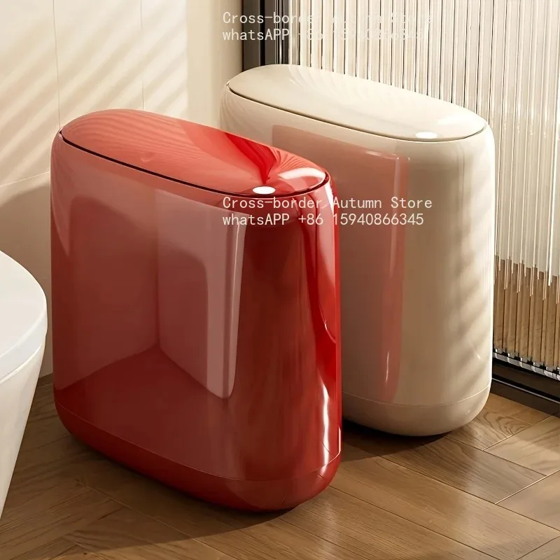 Large-capacity covered trash cans, ultra-thin and narrow-gap kitchen and office trash cans, contact trash cans, odors isolated