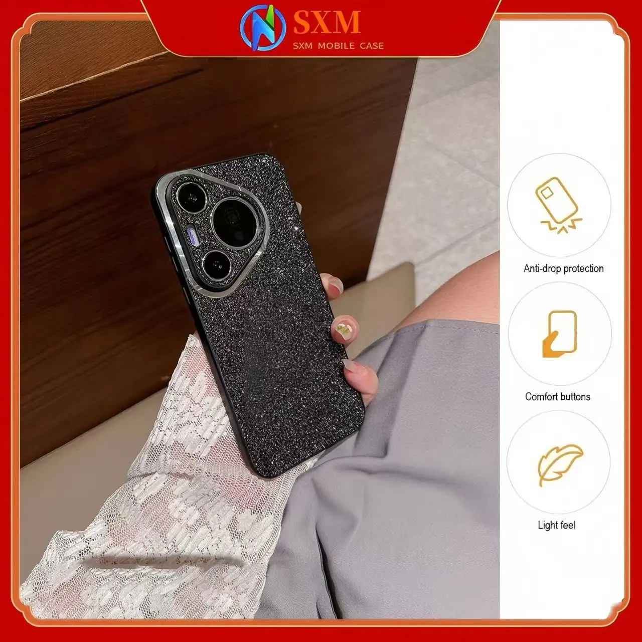 

Подходит для мобильного телефона Huawei, матовое металлическое кольцо, блестки, высококачественный чехол для мобильного телефона с защитой от ветра и падения.