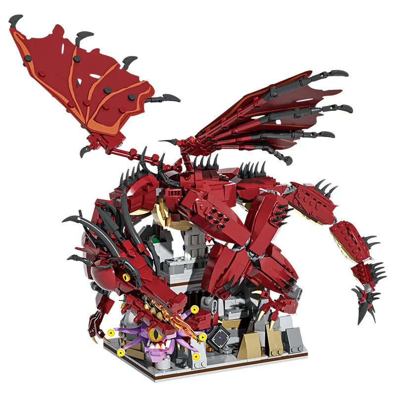 Idea Game Movie Figures Block Dungeon Fire Dragon Model Construction Sets MOC Building Brick Stem Toy Collection For Gift