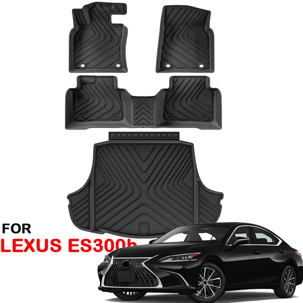 

Floor Mats & Trunk Mat for Lexus ES300H 2018-2025 TPE All Weather Protection Anti-Slip Car Cargo Liner Accessories - Black