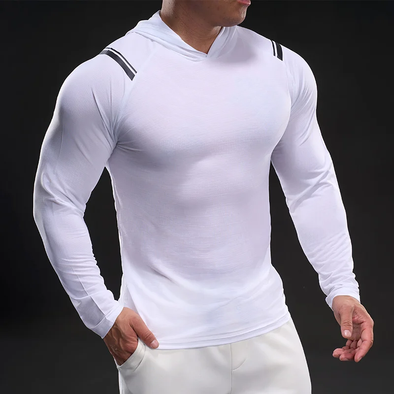 

Outdoor Cycling Sports Hooded T-shirt Spring Summer Lightweight Breathable Sweat Absorbing Quick Drying Sports Leisure T-shirt