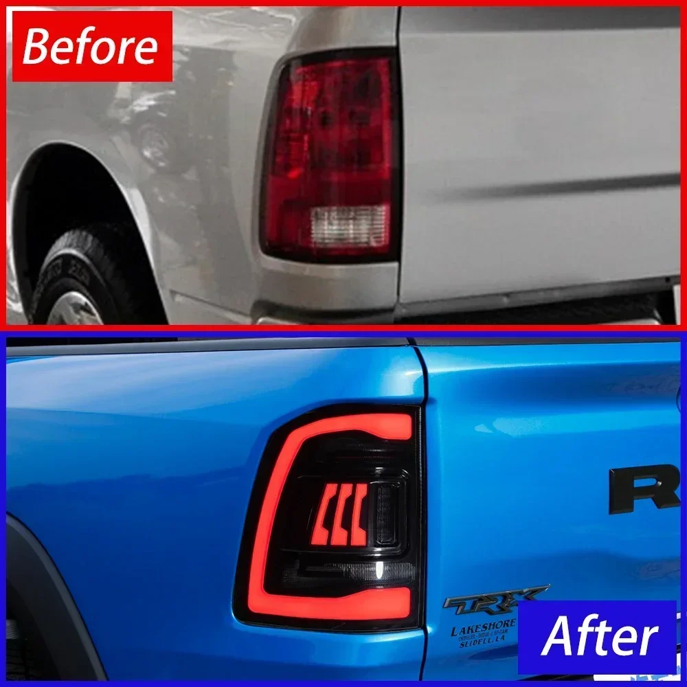 For Dodge Ram 1500 2500 2009-2018 Auto Rear Back Lamps Accessories Upgrade LED Streamer Turn Signal Car Tail Lights Assembly