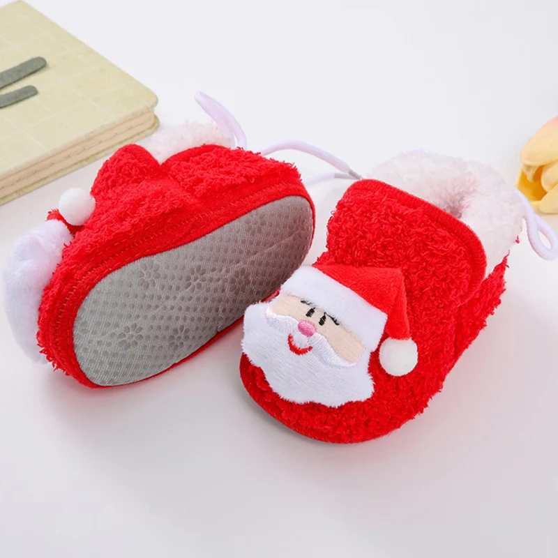 Baby Kerstschoenen, Santa Claus Sneeuwpop Elanden Zachte Zool Antislip Wandelschoenen Flats Peuter Winterschoenen Voor Meisjes Jongens