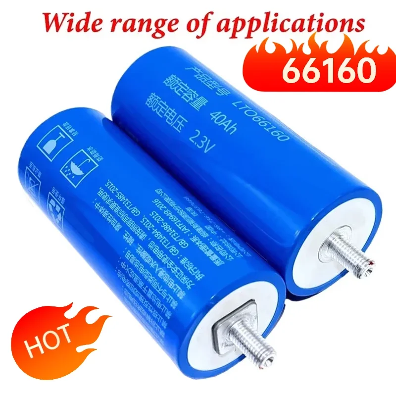 Original 2.3V 40Ah Lithium Titanate Battery Yinlong LTO66160 10C Discharge DIY 12V 24V Low Temperature Resistant Power Batteries