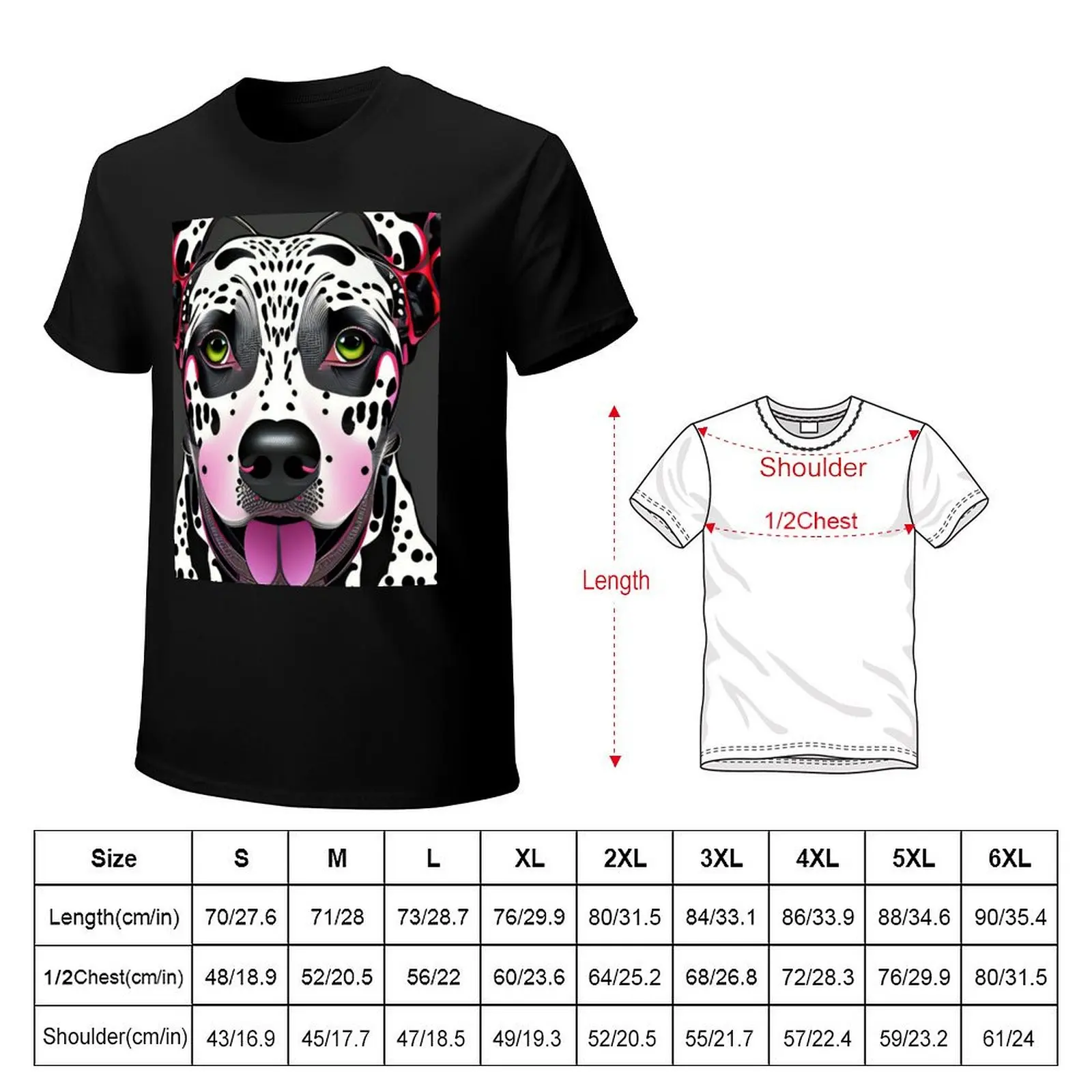 Dalmatian Art Portrait T-shirt korean fashion new edition anime t shirts for men