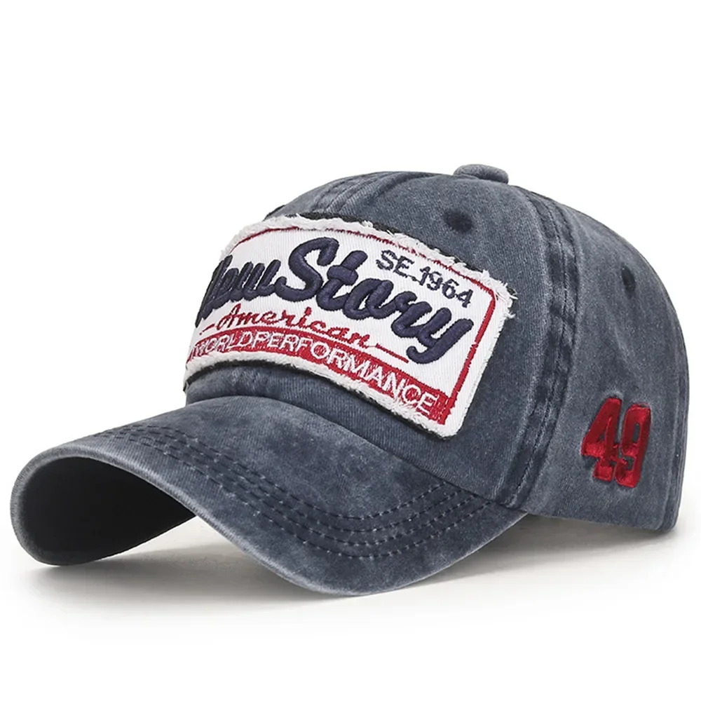

2024 Vintage Washed Cotton Baseball Cap - Unisex Embroidery Snapback Hat for Men/Women, Hip Hop Fashion Sun Hat Casquette