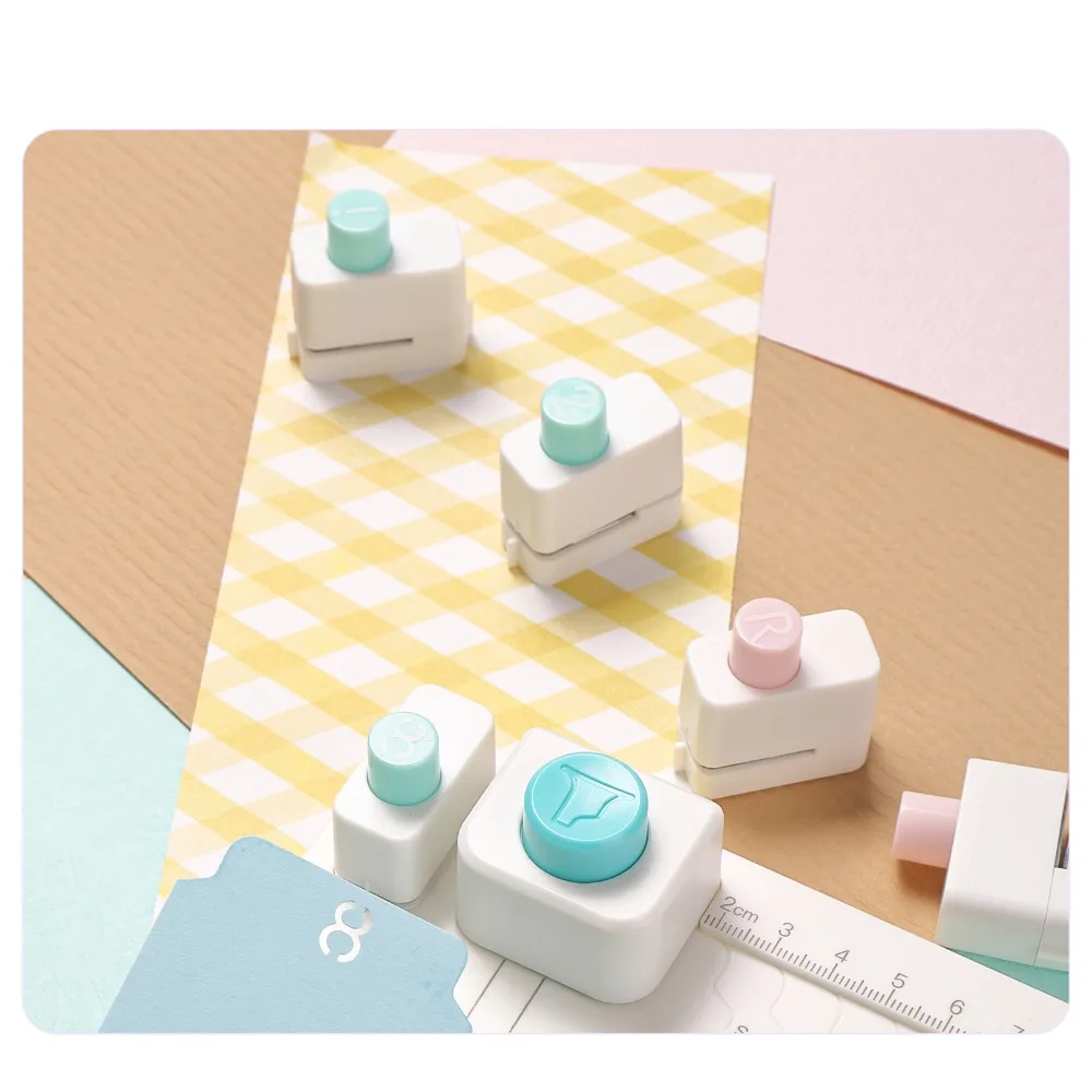 DIY ABS Tab Punch Board 4 Sizes Multi-Size Paper Punch Compact 30/40/50/60mm Label Punch Crafting