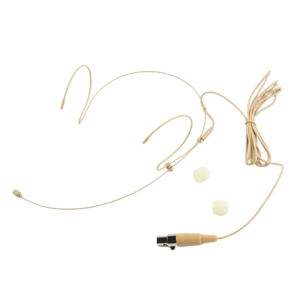 Omnidirectional XLR 4-PIN Headworn Microphone Beige Headset Mic For Wireless System 4-pin XLR Connector For SHURE