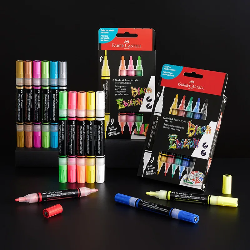 Faber-Castell Acrylic Marker Pen Water-Based Colorful Pen Student Art Drawing Stationery for Metal Plastic Glass Stone Graffiti