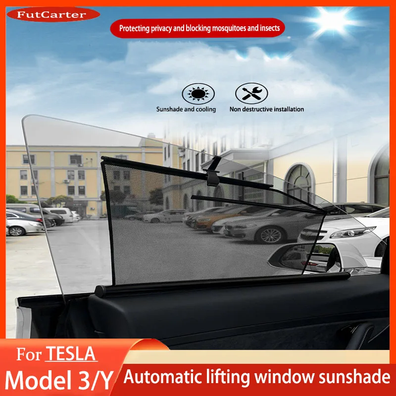 For Tesla Model 3 Y  2017-2023 Car Lifting Window Sunshade Custom Sun ShadeCar Sun Shade Front Rear Cover Windshield Protect