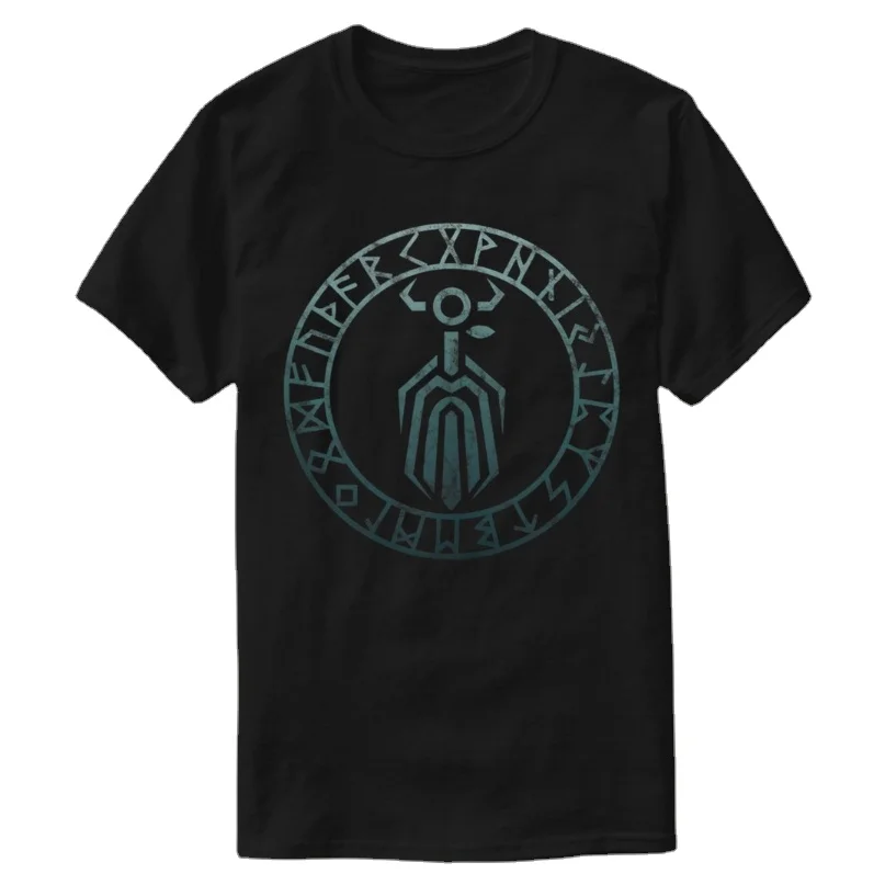 Norse Mythology Paganism VikingerRunes Odin Symbol T-Shirt 100% Cotton O-Neck Summer Short Sleeve Casual Mens T-shirt Size S-3XL