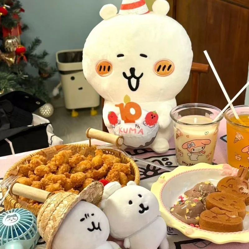 

10th Anniversary Celebration Series White joke Bear Soft Stuffed Plush Toy Keychain Nagano birthday bear Backpack Charm Gifts