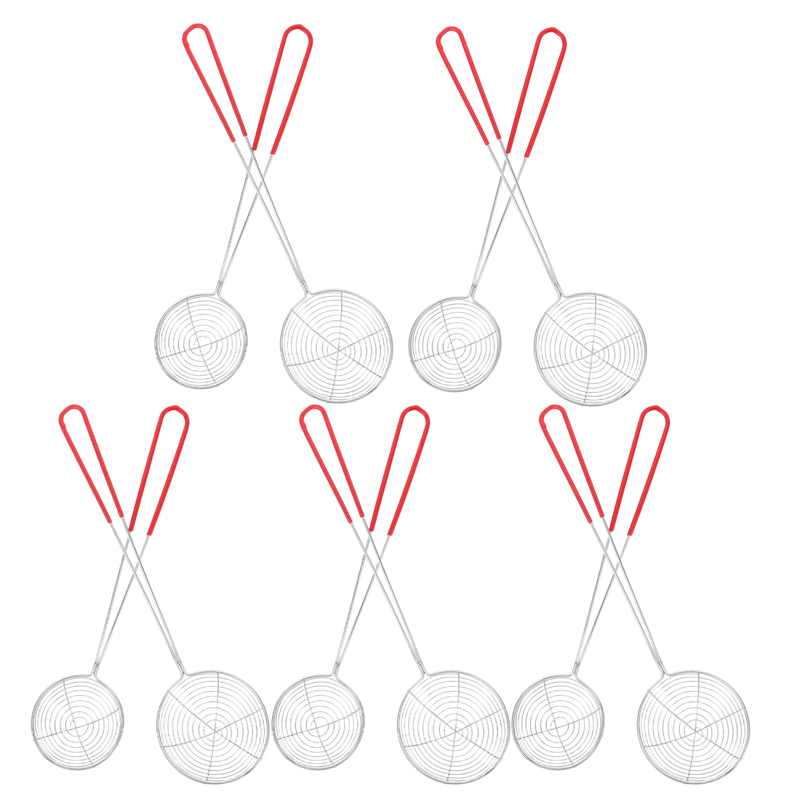 

10Pcs Stainless Steel Fine Mesh Strainer Spoons Hot Pot Colander Skimmer for Kitchen Oil Filter Pasta Basket Small Frying