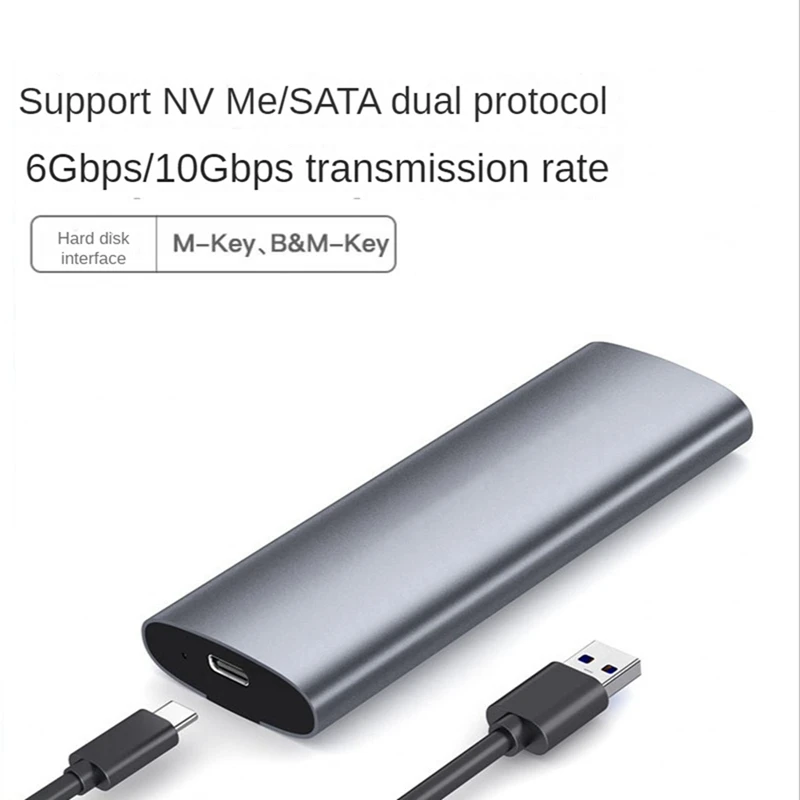 M.2 nvme/ngff ssd gehäuse nvme sata zu usb 3,1 gen2 10 gbps nvme pci-e dual protokoll m.2 ssd fall