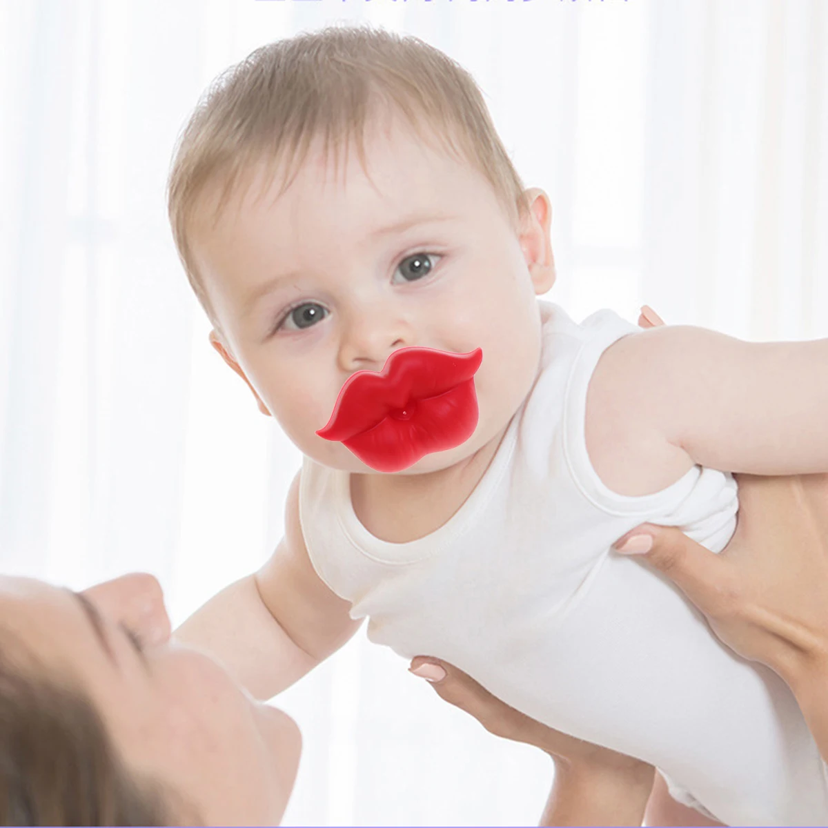 

3pcs Silica Gel Silicone Baby Pacifier Clips Holders Baby Rings for Infant (1pc Lip + 1pc Lip + 1pc Rose Lip)