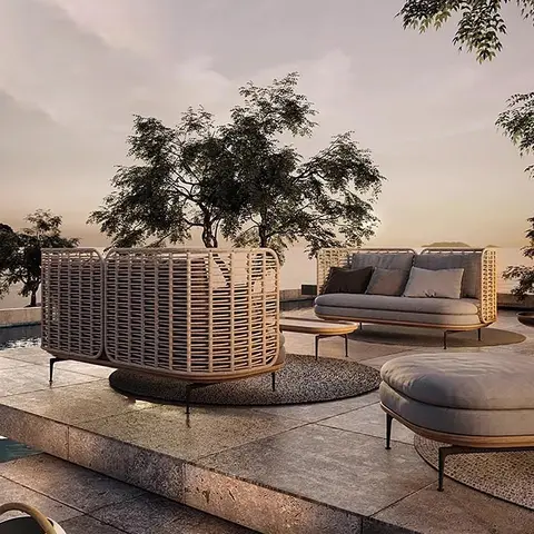 북유럽 야외 티크 소파 안뜰 방수 및 자외선 차단제 태양 방 빌라 야외 소파 의자 커피 테이블 가구 조합 Best5