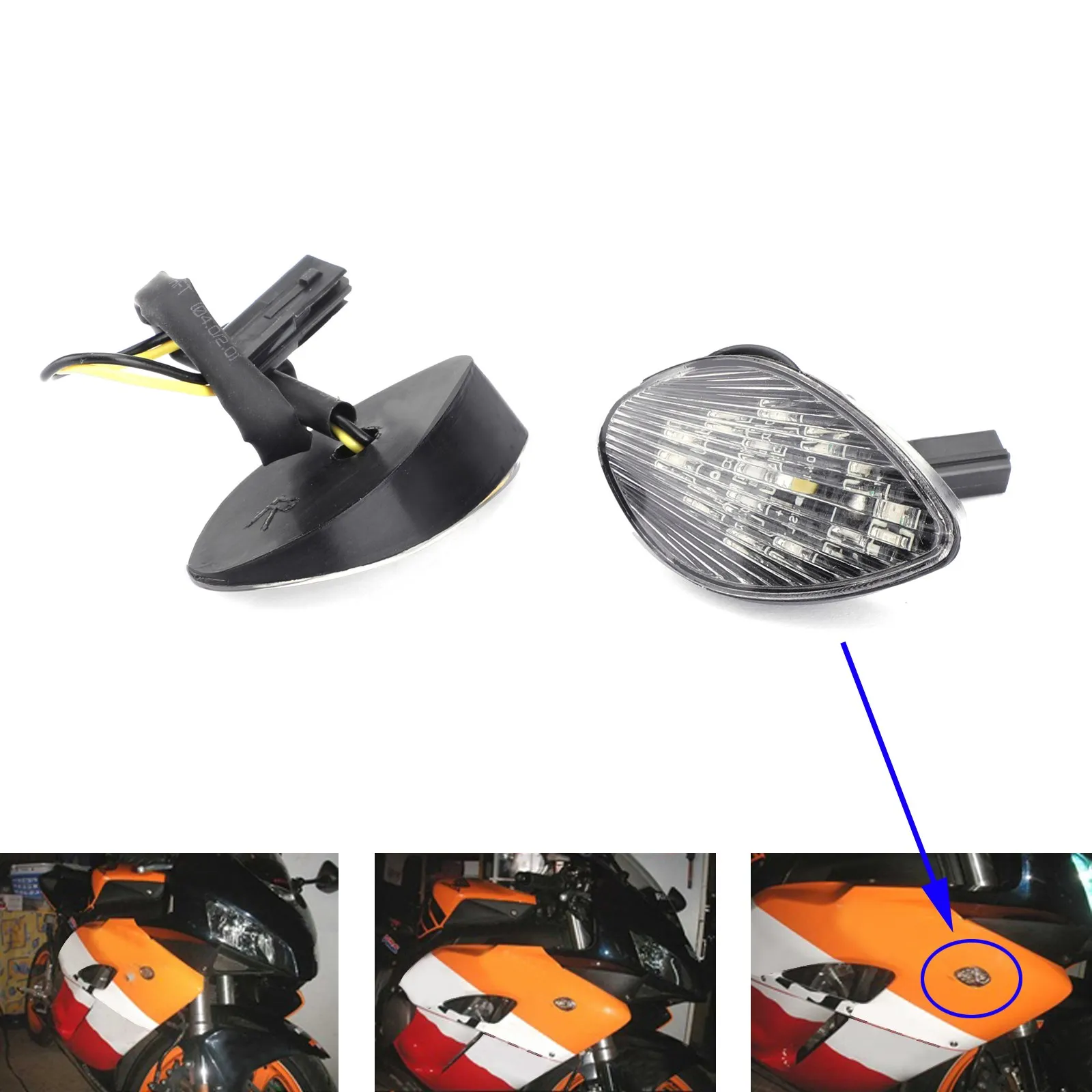 Artudatech Clear Turn Signals For Honda CBR 1000 RR Flush Mount 2004-2005