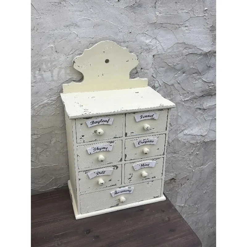 Retro and old solid wood garden decorative chest cabinet storage drawer desktop cabinet storage box