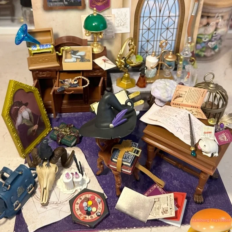 Re-Ment-caja ciega de la serie de la escuela de brujería y hechicería, escena en miniatura, objeto mágico, decoración de habitación, regalo personalizado