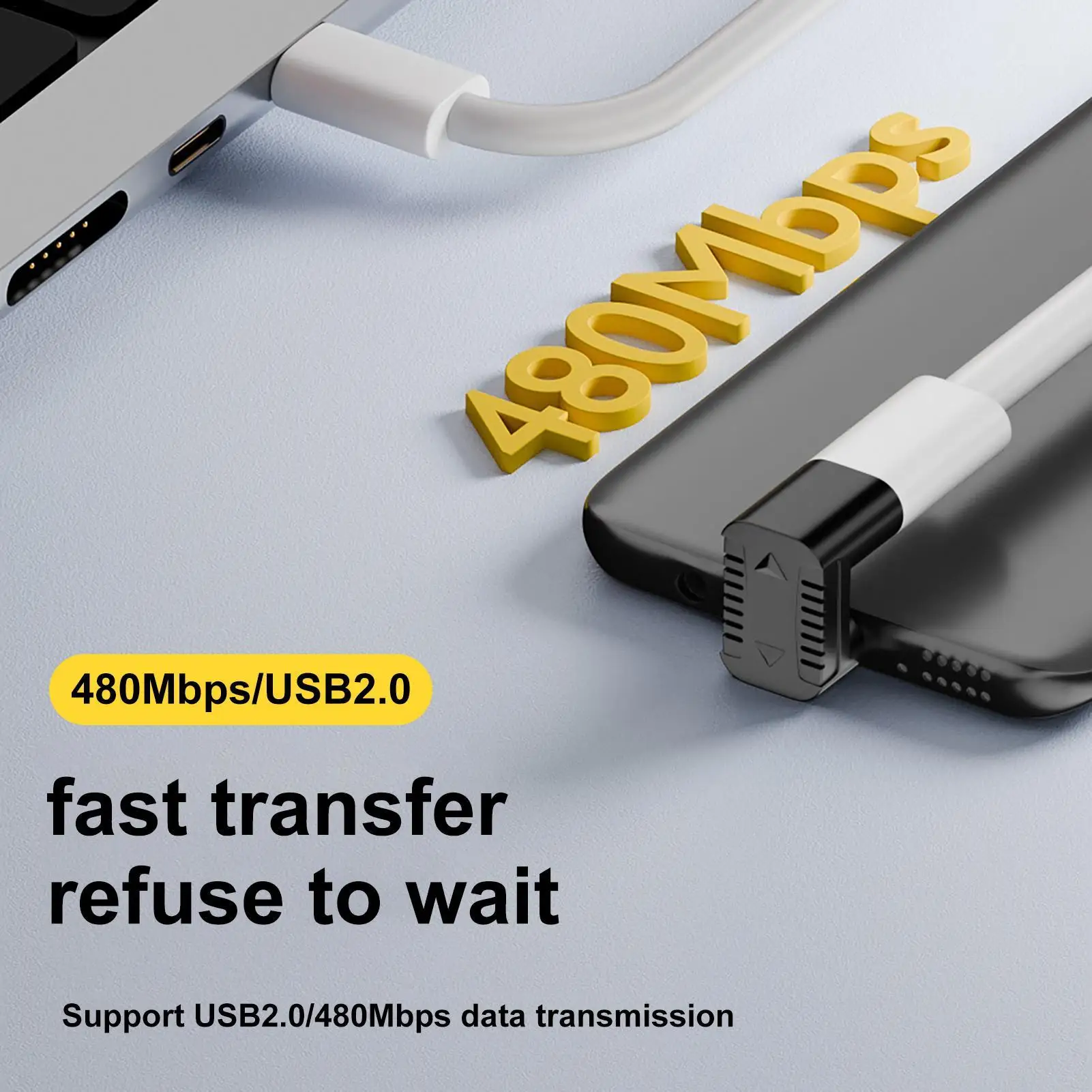 Type-C Female To Micros Male USB Adapter Microphone Interface At 480Mbps Data Transmission 10W Fast Charging Adapter