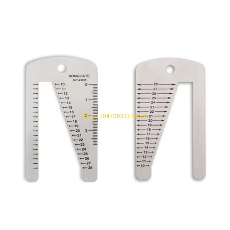 D8KF Watchband Ruler for Watch Band Bracelet Repairing Stainless Steel Measuring Tool Manual Stencil Template Watchband Ruler