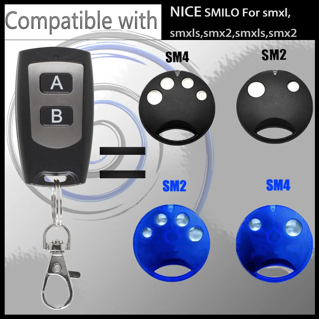 SMILO SM2 / SM4 433.92MHz channel Garage door remote control wireless transmitter receiversuitable for electric gate, telescopic