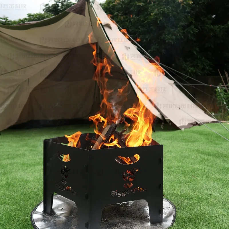 

Portable outdoor brazier assembled campfire stove heating camping factory direct sales firewood stove incinerator spot