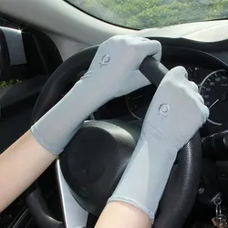 2023 Lady Stretch Anti UV Slip Resistant Driving Gloves Breathable Thin Gloves Mid-long Sunscreen Gloves for Women Summer Spring